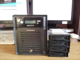 A Terastation Pro that needed repair following E21 error message. This Buffalo Nas unit arrived in our office for data recovery from the hard disks. 