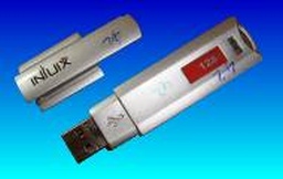 An Intuix USB pen drive that was not recognised by the computer hen inserted into the port, and now awaits connector repair.