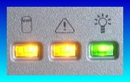 A close up view of the Lacie Ethernet Disk led lights blinking when access failed to the shared folders.