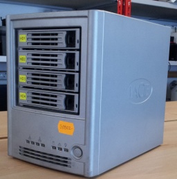 A Lacie Ethernet Disk which had lost data access after a power cut, and ready for data recovery in our lab.
