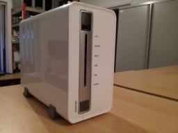 In the photo is a QNAP NAS Server Model TS-212 which incorporates 3TB Mirror Hard Drive Raid. The drive is shown in the data recovery lab,with no LED network status lights on.