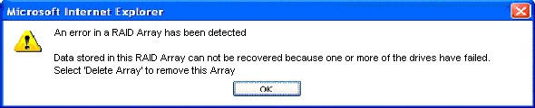 Terastation Raid Array Error recovery rebuild