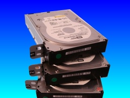 4 hard drives from a Buffalo Drivestation Quattro after the unit would not power up and appeared dead. Prior to that one drive had failed and the raid card was reported faulty.